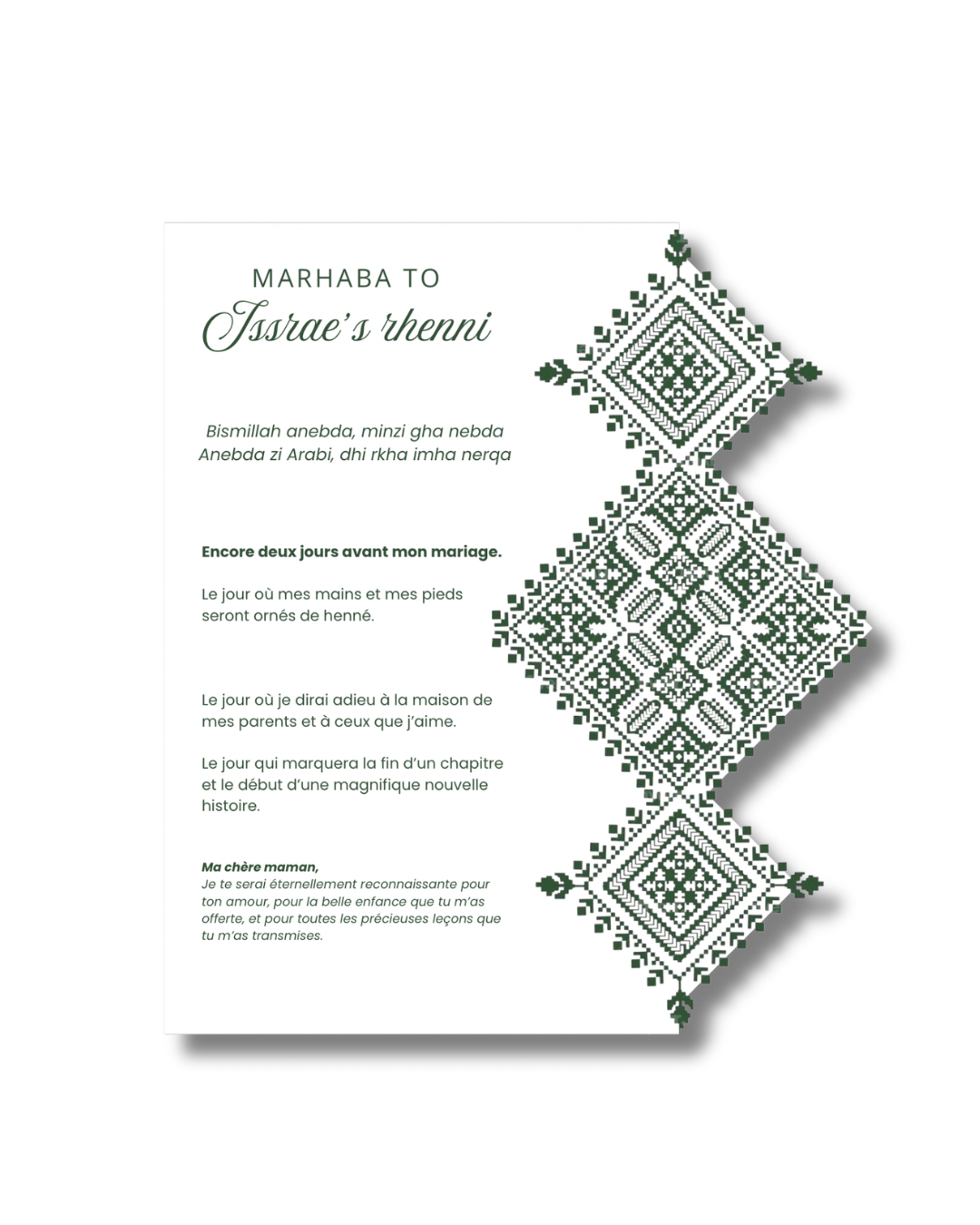 Carte de table fassi